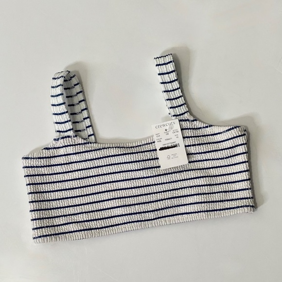 NWT!! Girl’s J. CREW Crewcuts Smocked Bikini Swim Top Swimsuit Striped Size 10 - Picture 3 of 11